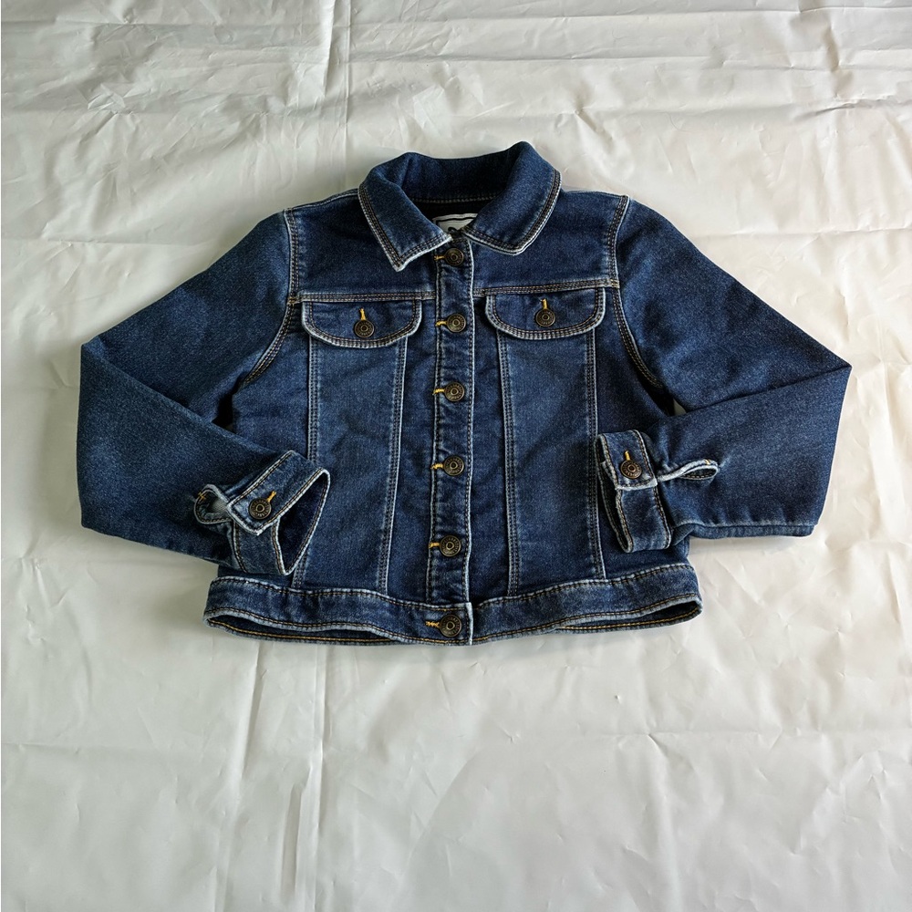 Gymboree Girls Classic Jean Jacket Dark Blue Denim Stretch Size 5T